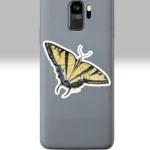 3x3 White Butterfly Sticker Remarkably Beautiful Tiger Swallowtail On A Cell Phone
