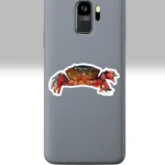 3x3 White Crabby Sticker Beautiful, Epic - Ocean Watercolor Art On A Cell Phone