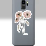 3x3 White Daises Sticker Eye-Opening, Beautiful Line and Wash Art On A Cell Phone