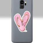 3x3 White Flip Flops Sticker Sure New path to Relaxation and Peace Shown on a Cell Phone