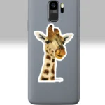3x3 White Halos Giraffe Sticker The Beautiful Higher Side of Faith on a Cell Phone