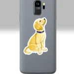 3x3 White Halos Puppy Sticker Irresistibly Cute - Complete Love Shown on a Cell Phone