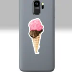 3x3 White Ice Cream Sticker Beautiful Rich and Creamy Halos Art Shown on a Cell Phone