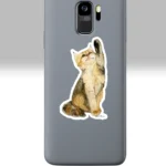3x3 White Kitten Paws Sticker Irresistibly Beautiful and Fun Shown on a Cell Phone