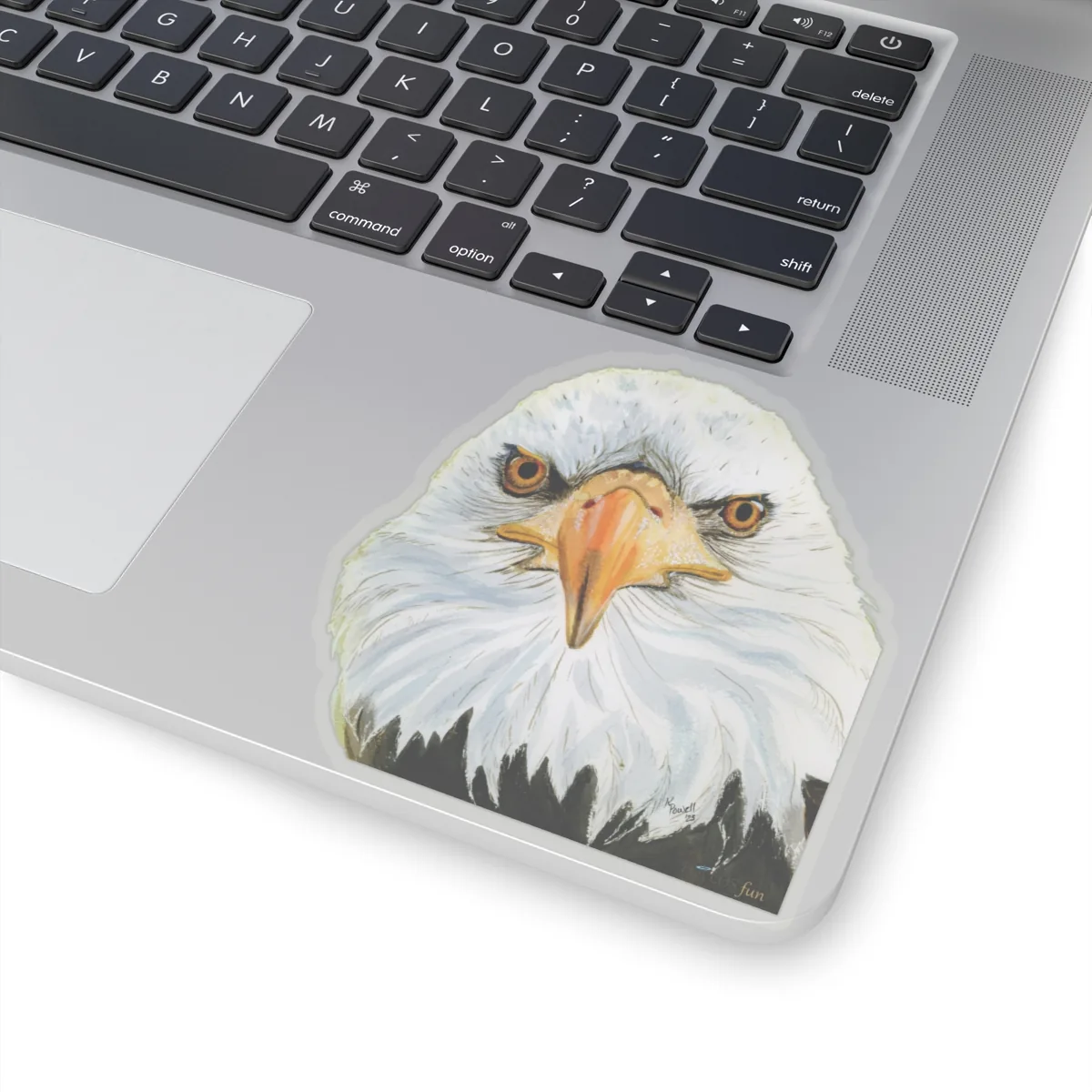 4x4 Transparent Halos Eagle Sticker Beautiful and Majestic Vibrant Watercolor