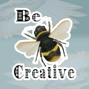 4x4 White Bee Creative Sticker New Fantastic Wings of Imagination Framed By Angels Fly Here