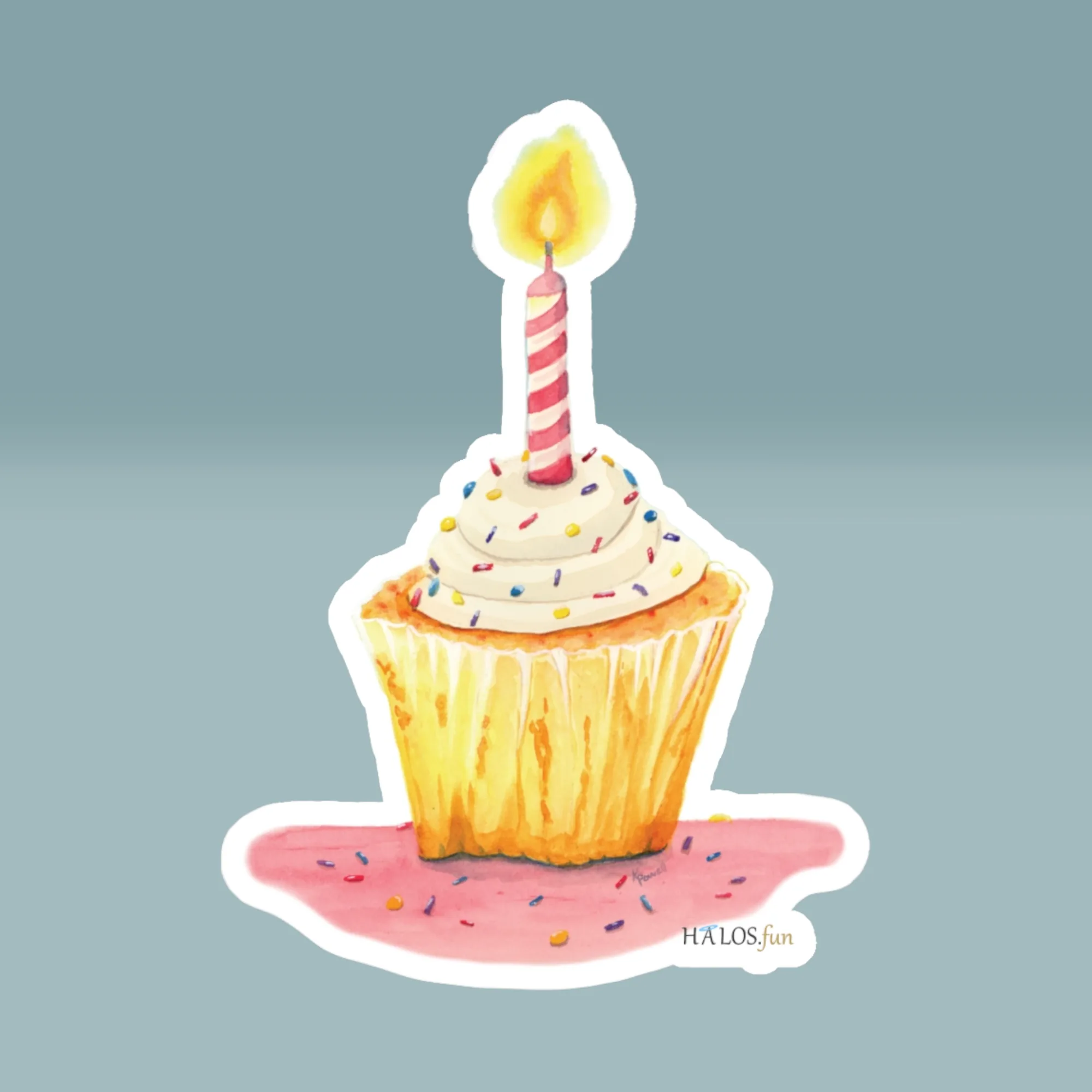 Birthday Sticker: New Fantastic Colorful Cupcake