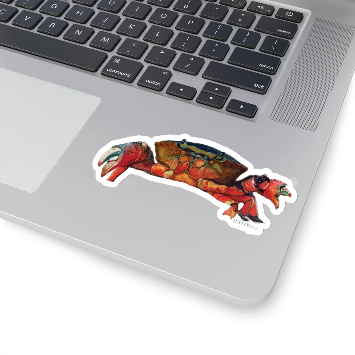 4x4 White Crabby Sticker Beautiful, Epic - Ocean Watercolor Art