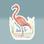 4x4 White Flamingo Sticker Reflections and Beautiful Wonders of the Lord Product