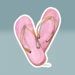 4x4 White Flip Flops Sticker Sure New path to Relaxation and Peace Product