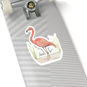 6x6 White Flamingo Sticker Reflections and Beautiful Wonders of the Lord