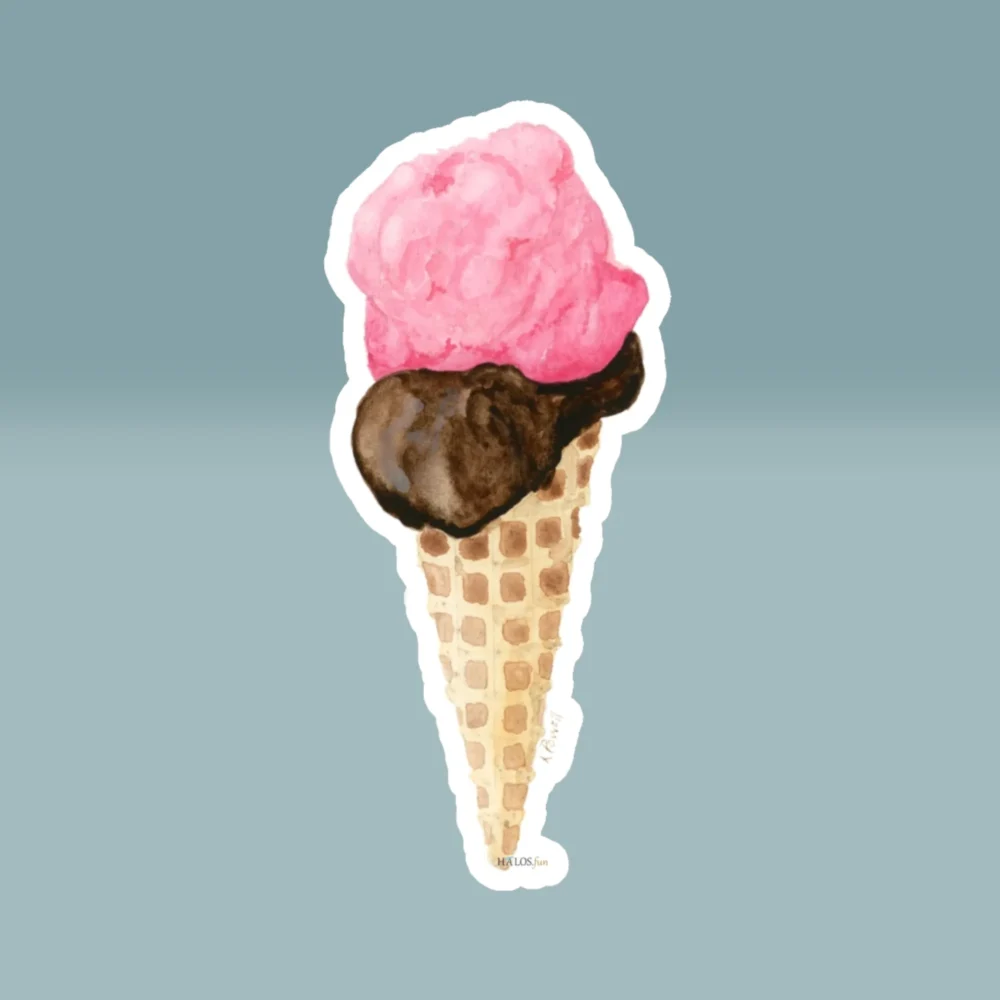 6x6 White Ice Cream Sticker Beautiful Rich and Creamy Halos Art Product