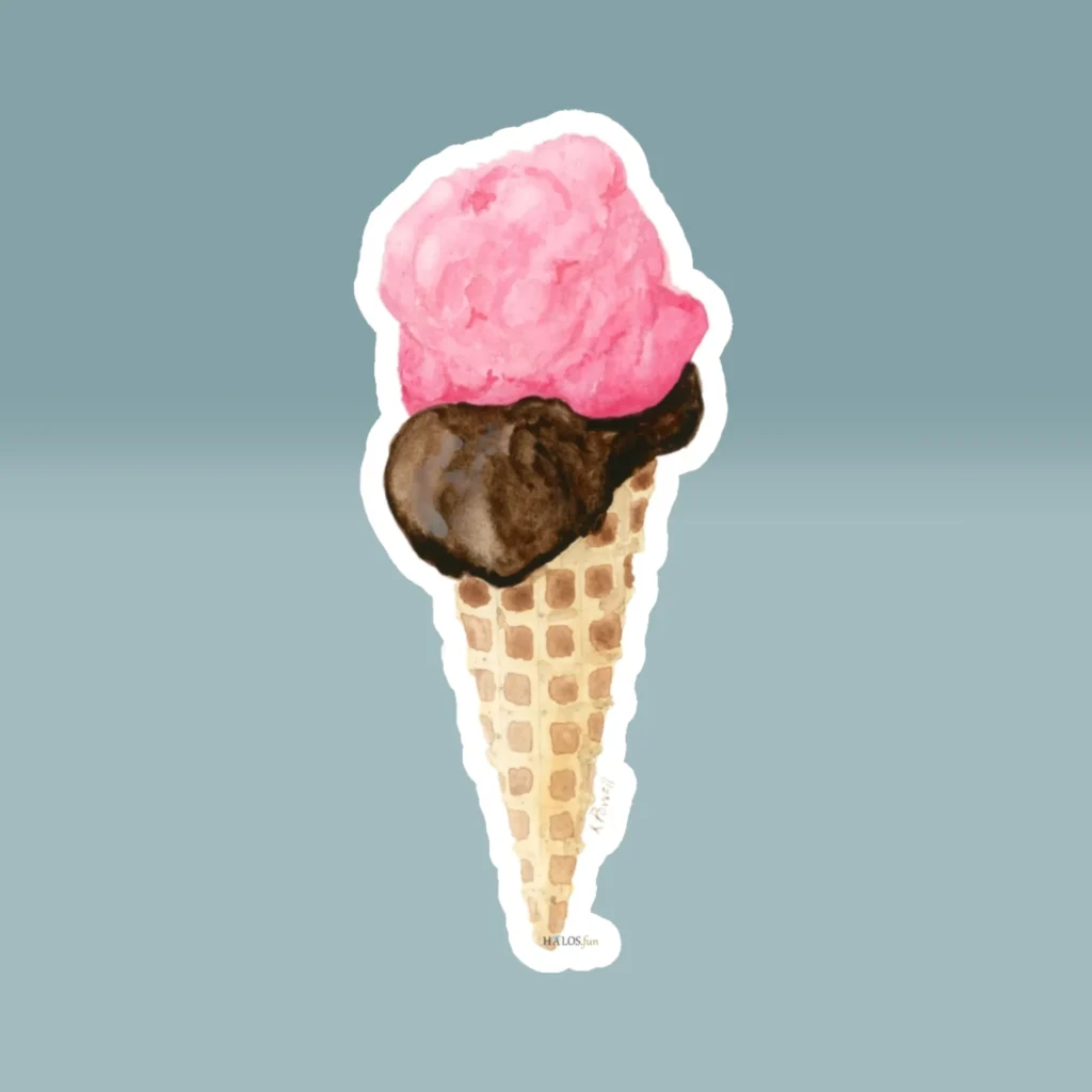 6x6 White Ice Cream Sticker Beautiful Rich and Creamy Halos Art Product