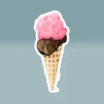 6x6 White Ice Cream Sticker Beautiful Rich and Creamy Halos Art Product