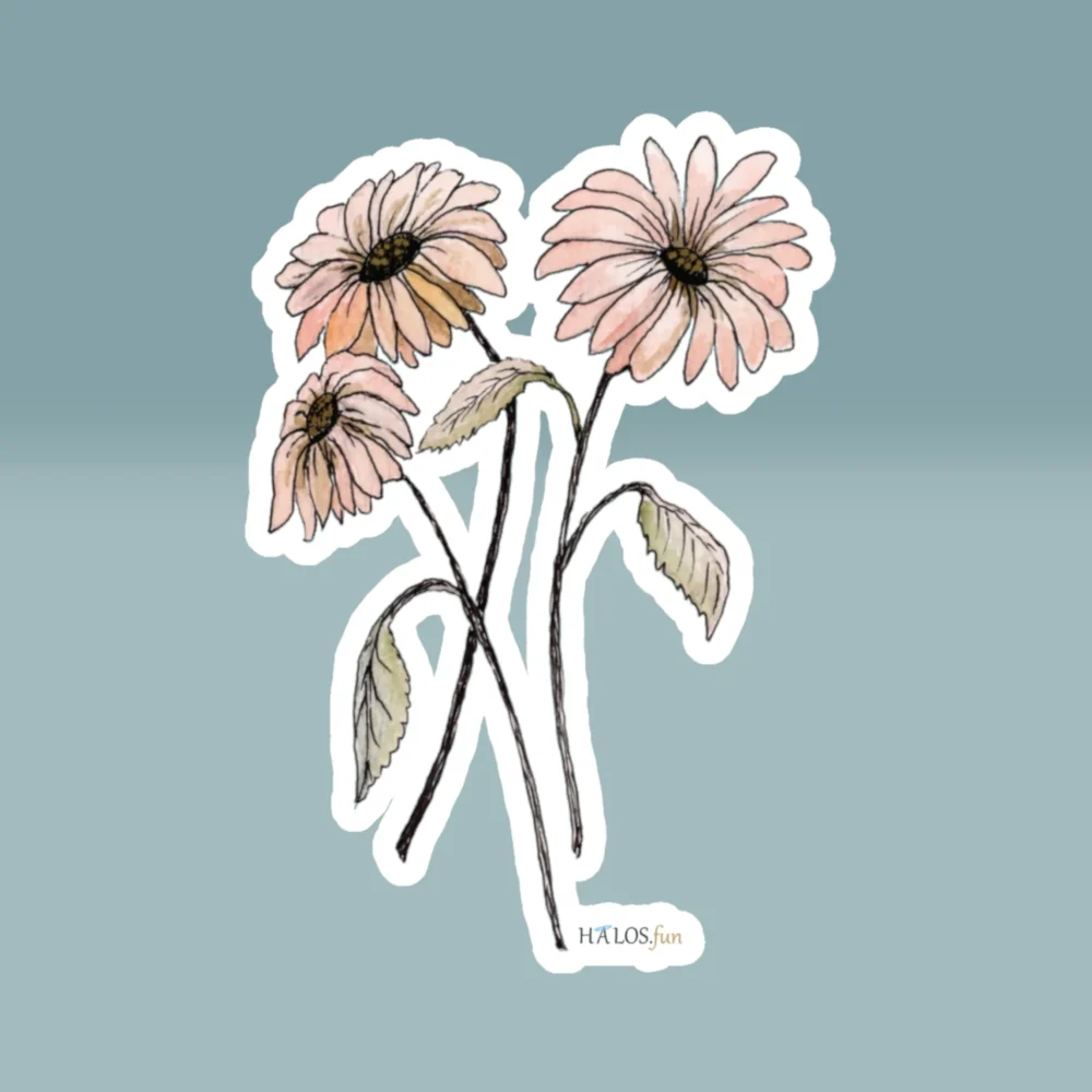Daises Sticker Eye-Opening, Beautiful Line and Wash Art Product