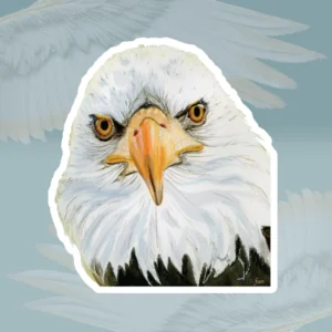 Halos Eagle Sticker Beautiful and Majestic Vibrant Watercolor Framed By Angels Fly Here