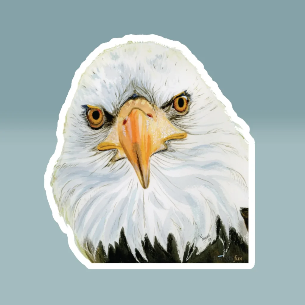 Halos Eagle Sticker Beautiful and Majestic Vibrant Watercolor Product