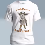 Baby Goat Tee - Easily Make you Smile & Seek Peace White colored Haloed Tee