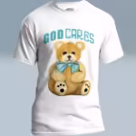 Bear Hug Tee The Grateful Embrace of God's Love White Colored Haloed Tee