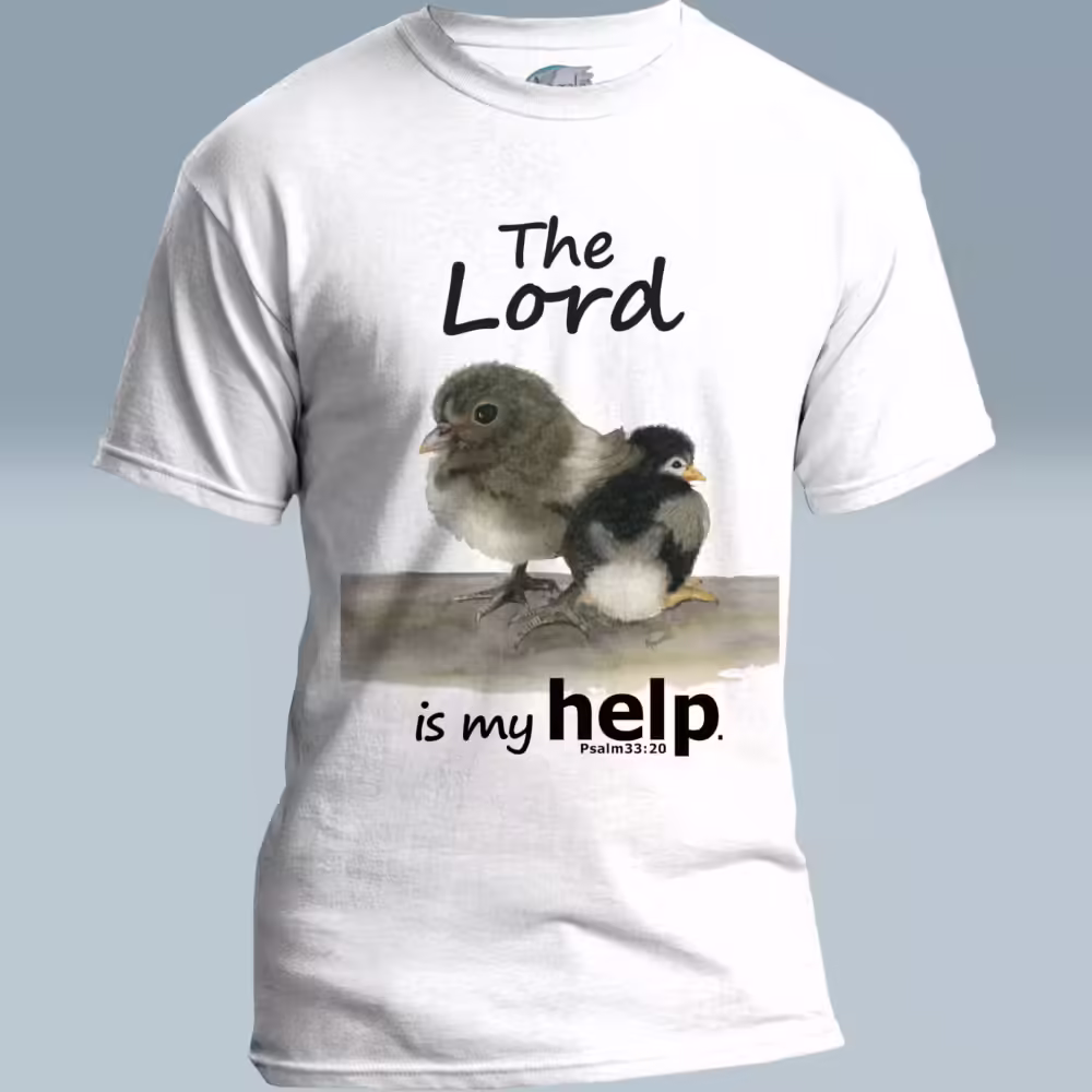 Birds of Faith Tee Now The Lord is My Help White Colored Haloed Tee