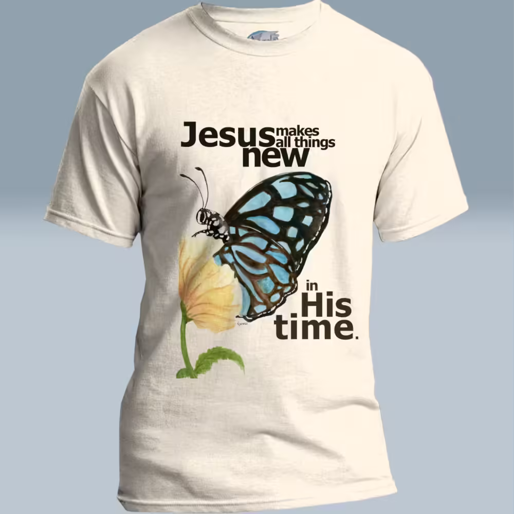 Butterfly Blossom Tee All Things Made Remarkably New Carolina Natural Colored Haloed Tee