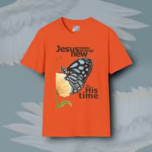 Butterfly Blossom Tee All Things Made Remarkably New Carolina Orange Colored Haloed Tee Framed By Angels Fly Here