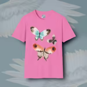 Colorful Butterflies Tee Beautiful Eye-opening Watercolor Art Azalea Colored Haloed Tee Framed By Angels Fly Here