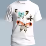 Colorful Butterflies Tee Beautiful Eye-opening Watercolor Art White Colored Haloed Tee