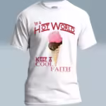 Cool Faith Tee Really Amazing Ice-Cream and Sweet Inspiration White Colored Haloed Tee