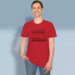 Delightful Faith Tee Beautiful Psalm 37_4 Text Art Red Colored Haloed Tee Happy male customer wearing the tee shirt