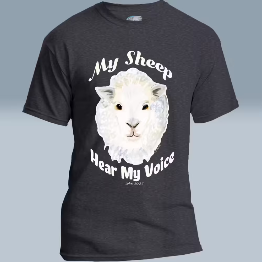 Devoted Sheep Tee The Beautiful Divine Calling Dark Heather Grey Colored Haloed Tee