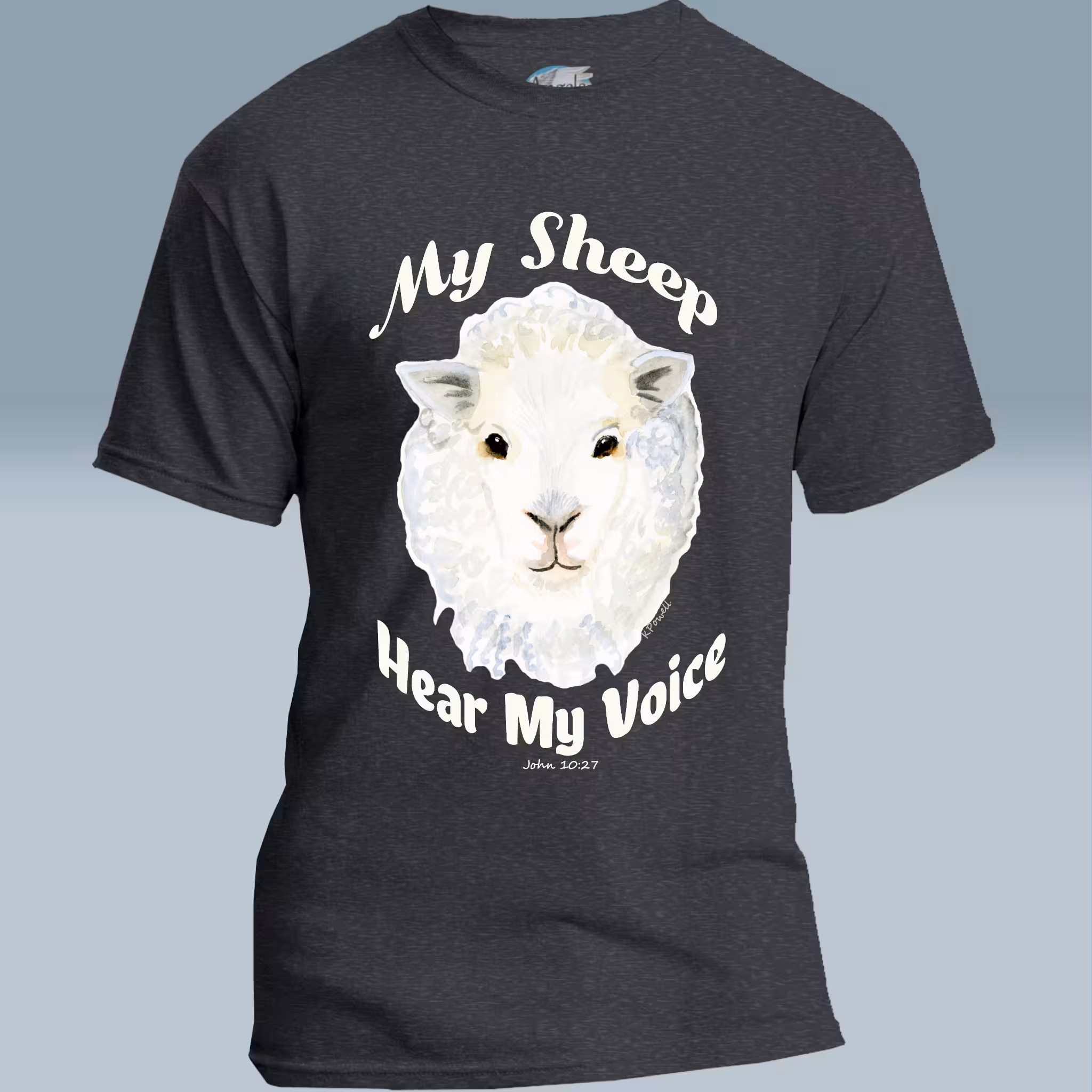 Devoted Sheep Tee The Beautiful Divine Calling Dark Heather Grey Colored Haloed Tee