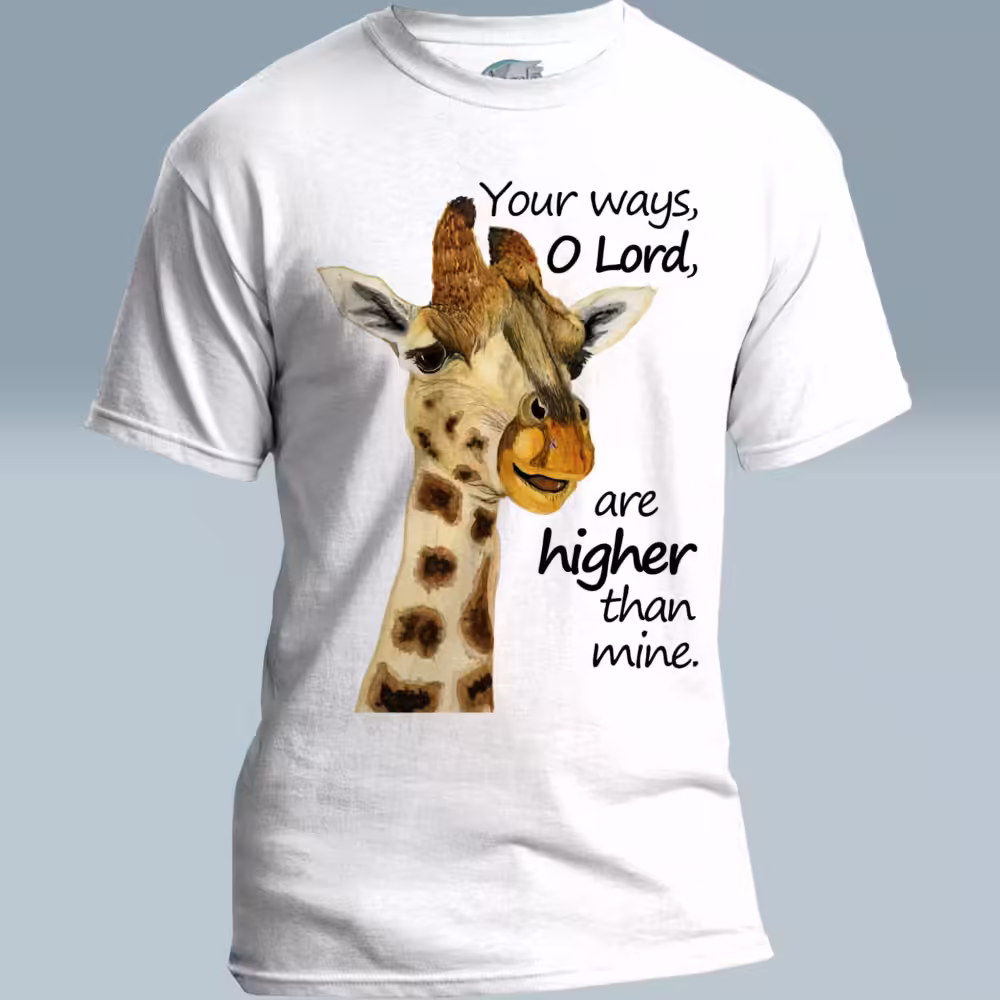 Divine Perspective Giraffe Tee Under His Ways White Colored Haloed T-Shirt