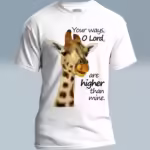 Divine Perspective Giraffe Tee Under His Ways White Colored Haloed T-Shirt