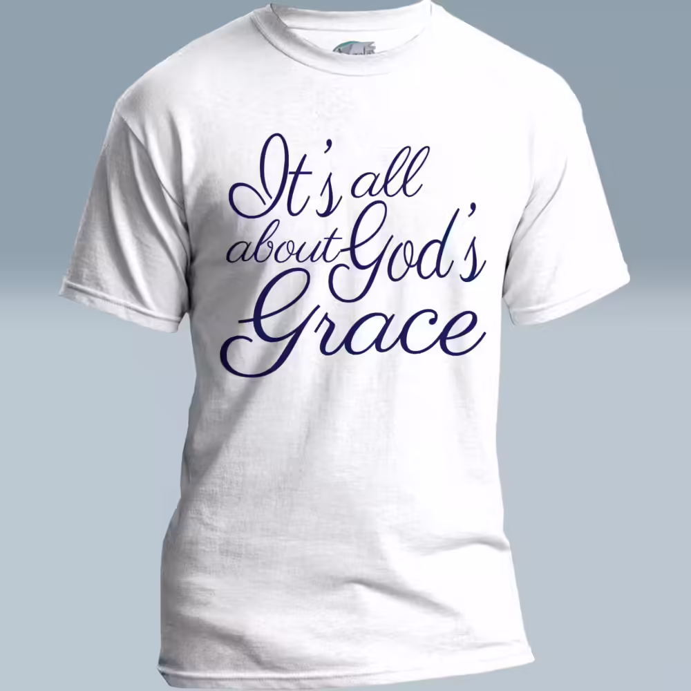 Elegant Grace Tee Beautiful Scripted Faith White Colored Haloed Tee