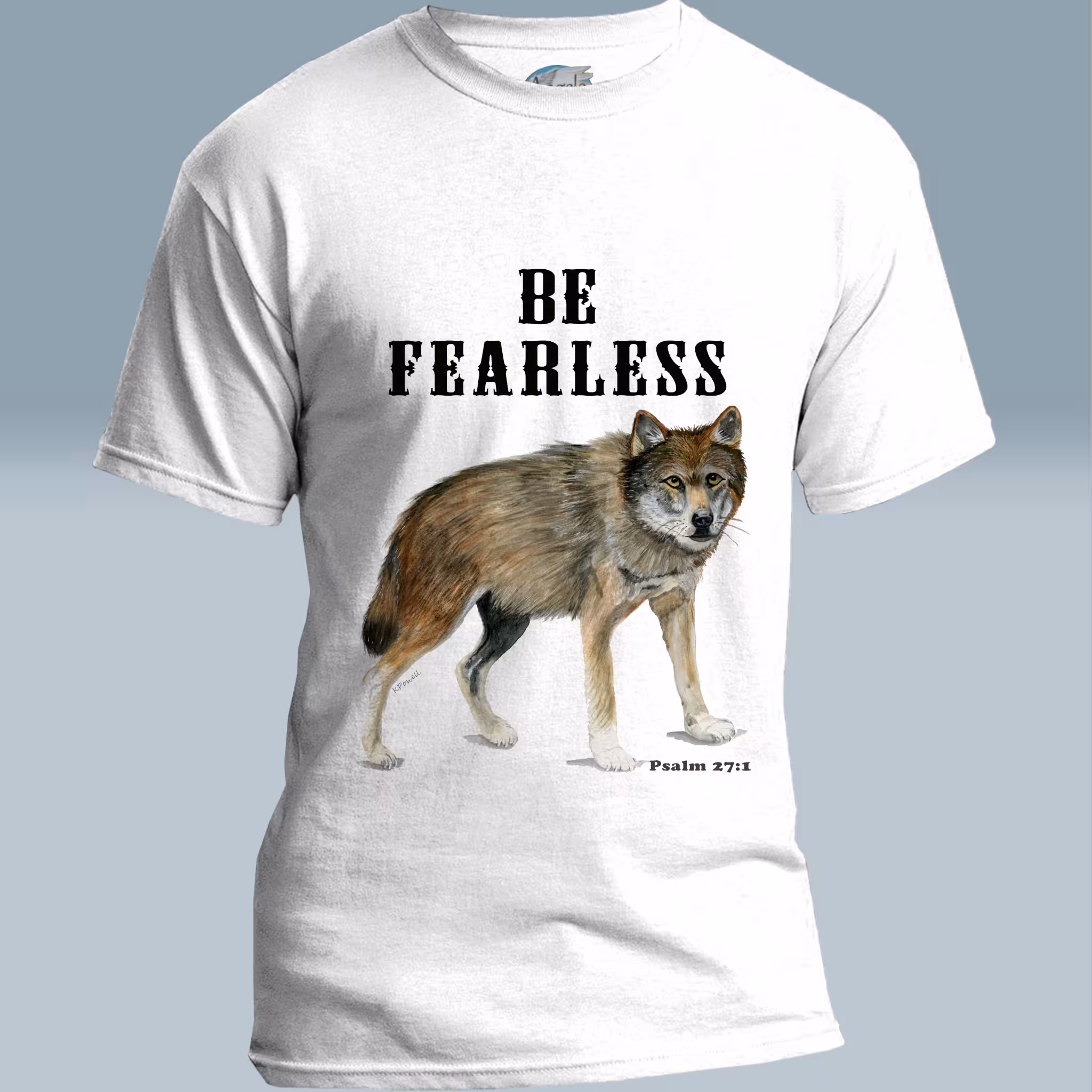 Fearless Faith Tee: New Fantastic Wolf Watercolor Art