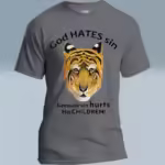 Fearless Tiger Tee The Powerful and Beautiful Protector Graphite Heather Colored Haloed T-Shirt