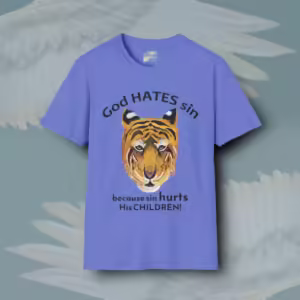 Fearless Tiger Tee The Powerful and Beautiful Protector Heather Royal Haloed T-Shirt Framed By Angels Fly Here