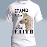 Firm Faith Lama Tee Beautiful and Inspiring Apparel in Colored Haloed Tee