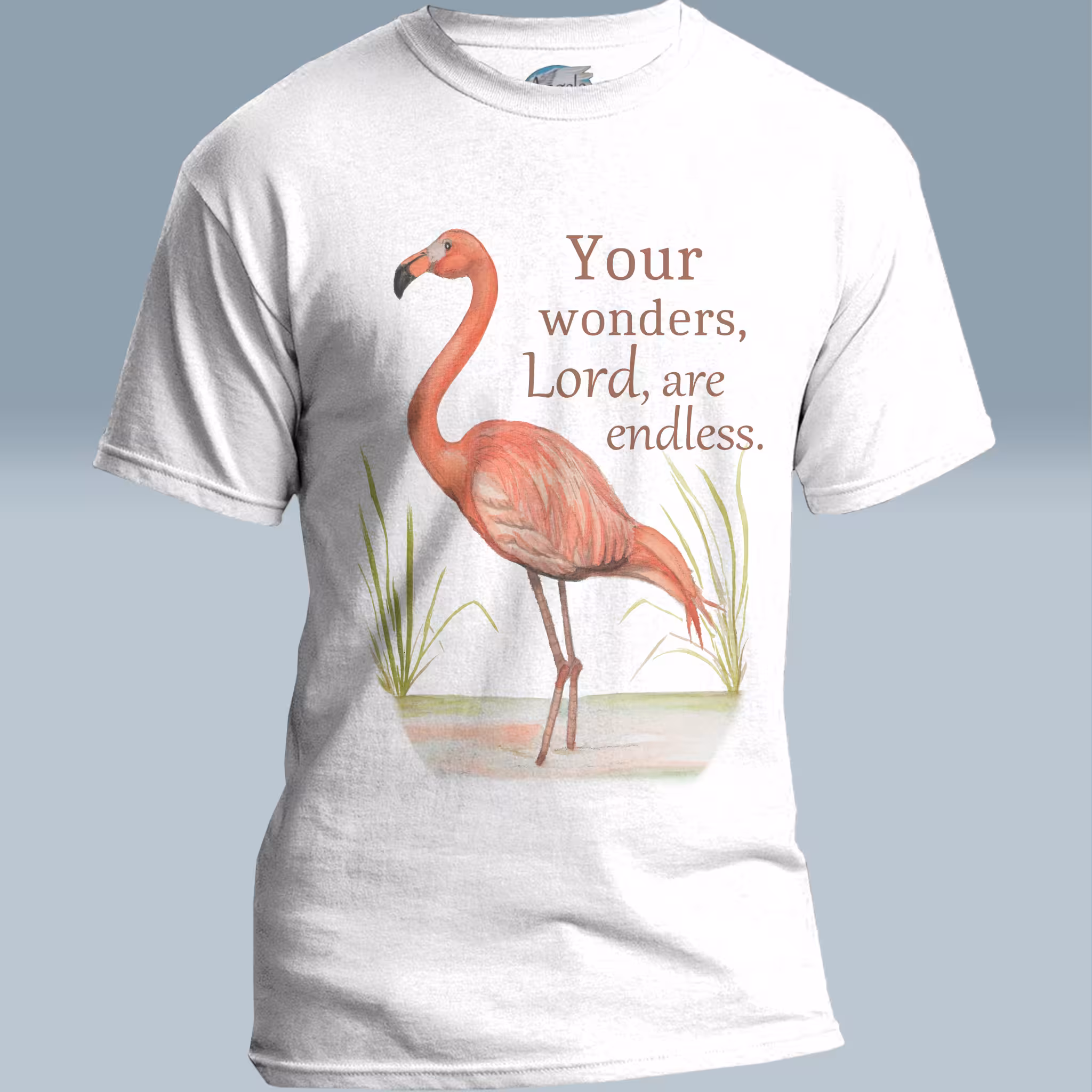 Flamingo Reflections Tee: Embrace the Beautiful Wonders of the Lord