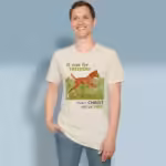 Free Spirit Foal Tee The Beautiful Gift of Freedom Natural Colored Haloed Tee Happy male customer wearing the tee shirt