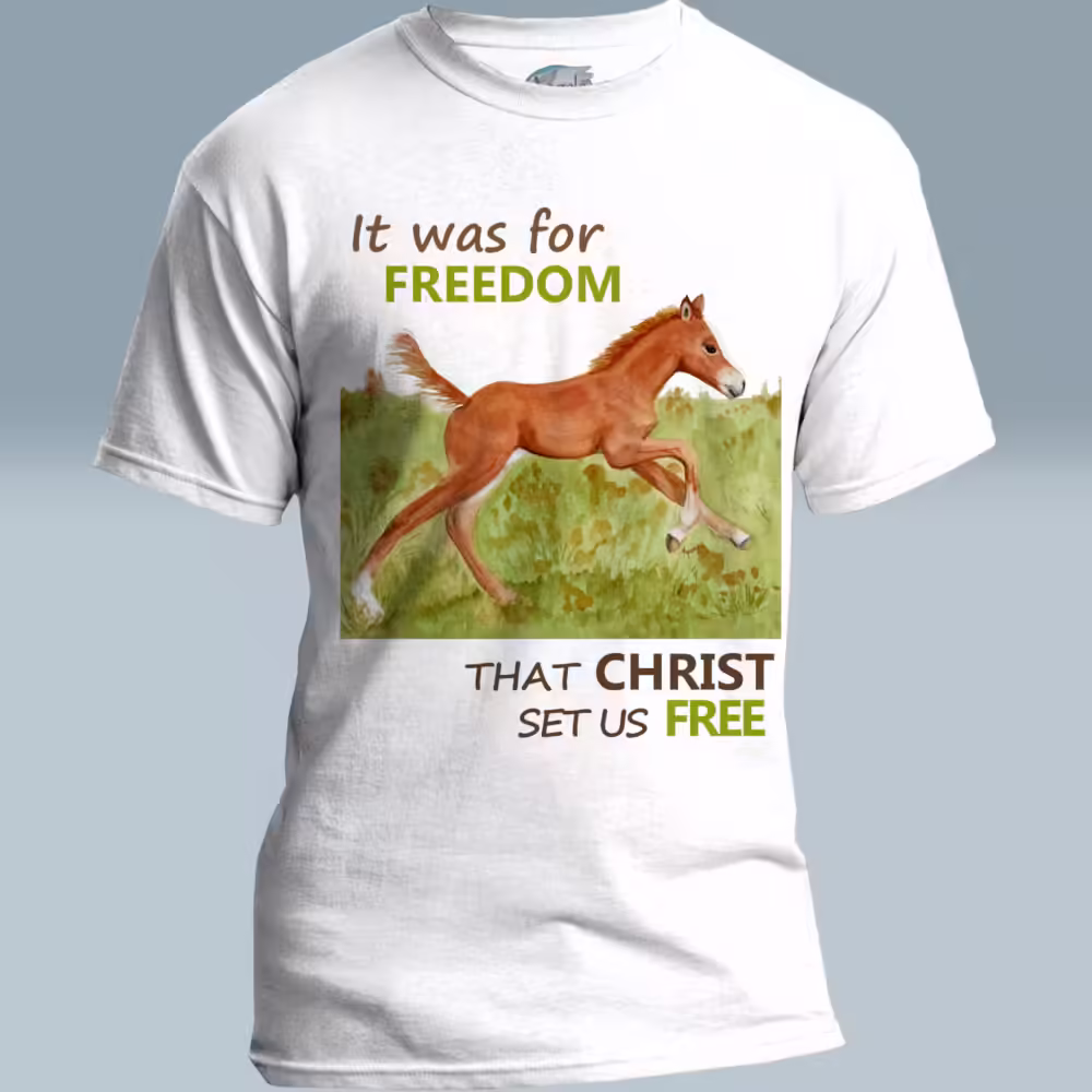Free Spirit Foal Tee The Beautiful Gift of Freedom White Colored Haloed Tee