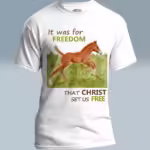 Free Spirit Foal Tee The Beautiful Gift of Freedom White Colored Haloed Tee