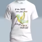 Freedom's Flutter Tee Little Hummingbird of Amazing Truth White Colored Haloed Tee