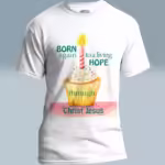 Happy Birthday Tee - Celebrate Your New Life in Christ White Colored Haloed Tee