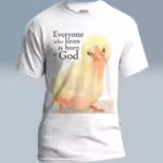 Hatched in Grace Tee Irresistibly Beautiful Baby Chick White Colored Haloed Tee