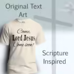 Heavenly Return Tee Devoted Prayer For Jesus Return Now Natural Colored Haloed Tee Original Text Art