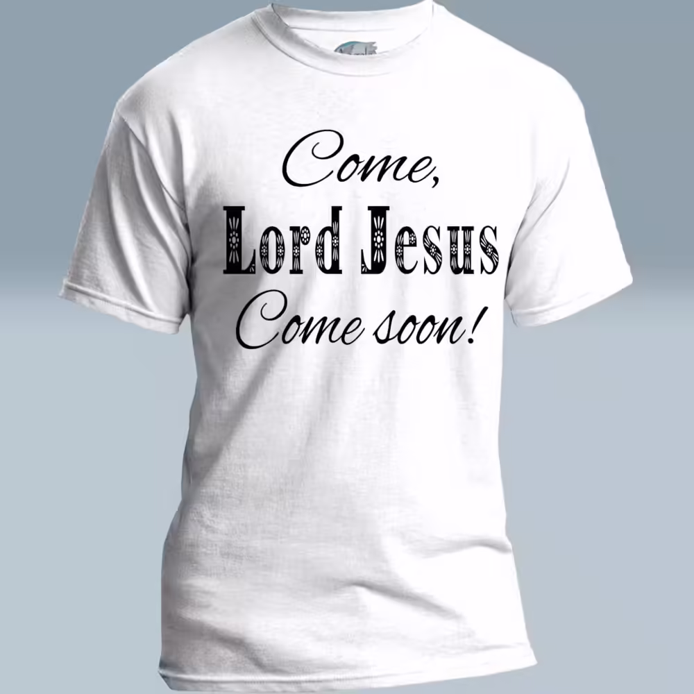 Heavenly Return Tee Devoted Prayer For Jesus Return Now White Colored Haloed Tee