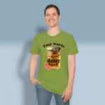 Honey Love Tee Beautiful Sweet Words of the Lord Kiwi Colored Haloed Tee happy male customer wearing the Tee Shirt