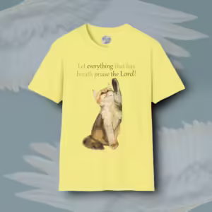 Jubilant Paws Tee Its Beautiful to Praise the Lord Corn Silk Colored Haloed Tee by Angels Fly Here